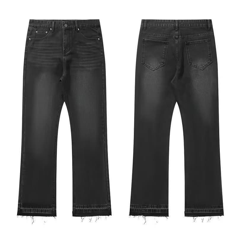 Men's Clothing Foreign Trade American Cleanfit Black Tassel 507 Version Jeans Retro Washed Distressed Trousers