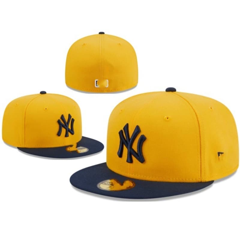 Casquette de baseball classique de couleur unie à couverture complète de l'équipe de la ligue professionnelle des Dodgers et des Yankees à visiè