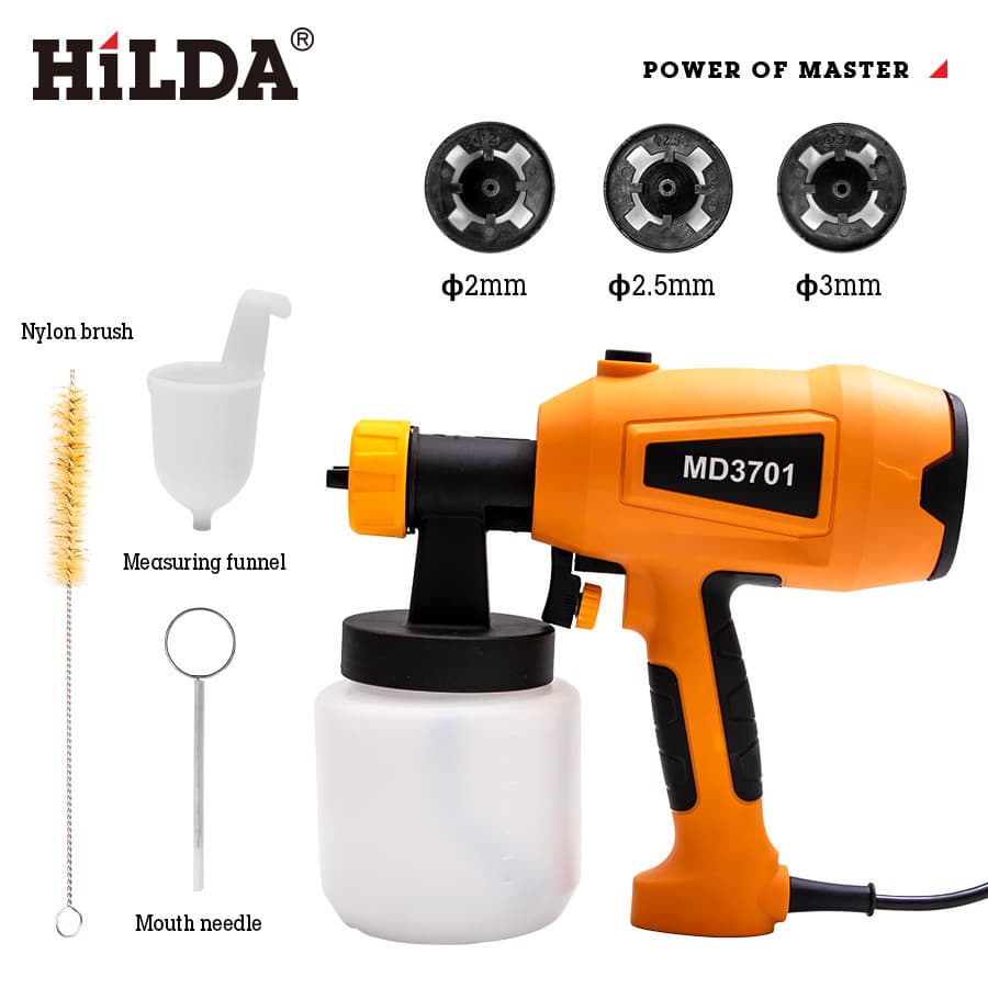 HILDA Electric Spray Gun With 4 Nozzles, High-Pressure Paint Sprayer For Latex & Oil-Based Paint, Detachable & Adjustable For DIY & Professional Use​