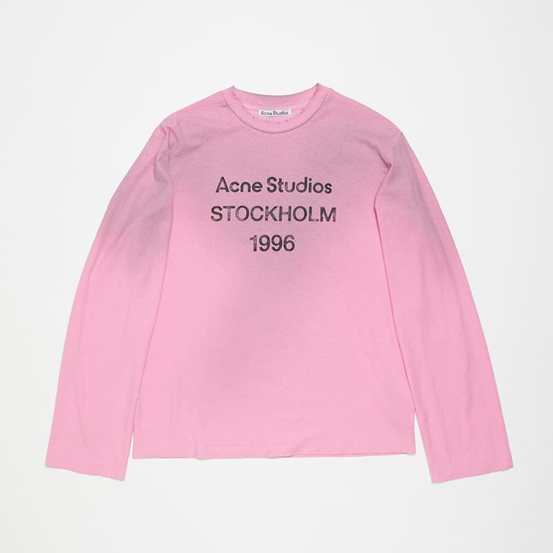 AC 1996 Trendy Brand Hot Stamping Letter Print Washed Vintage Light Luxury Unisex Loose Fit Pur Coton Manches Longues