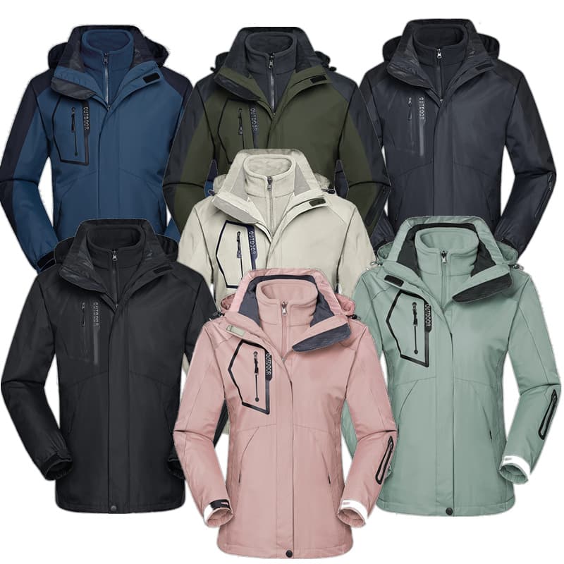 Women's Clothing outdoor two piece three in one jacket for men and women couple style windproof and warm mountaineering work clothes