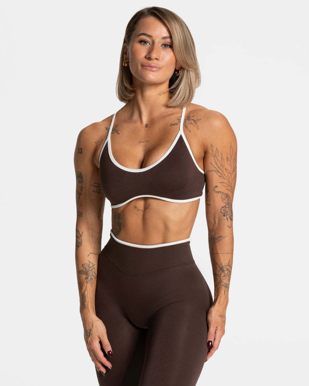 Ensemble débardeur et short de yoga ajusté sans coutures à blocs de couleur - Un article très populaire