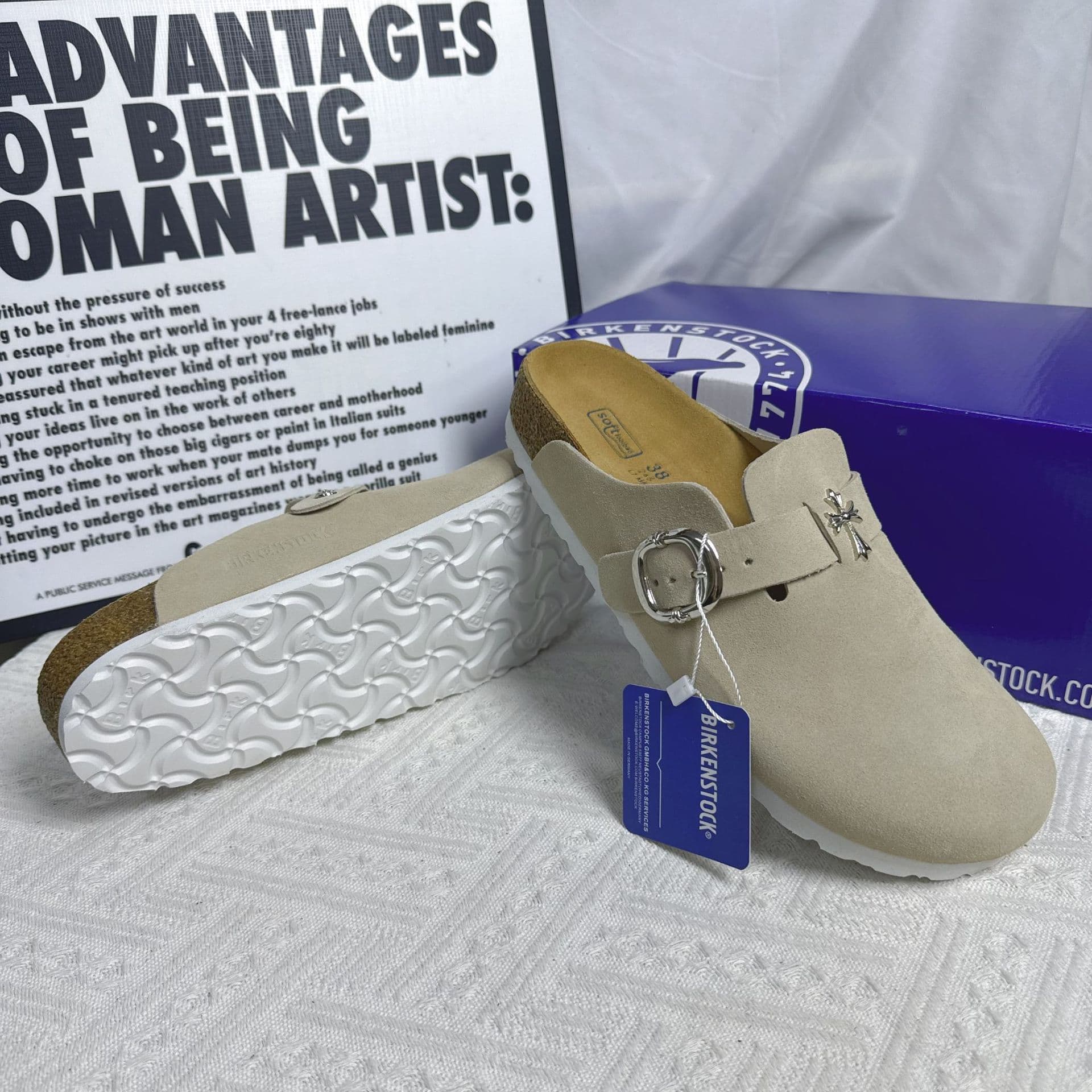 Pantoufles en cuir et liège polyvalentes Baotou Core à fond épais Original Boken Cool pour femmes Vêtements d'extérieur Lazy Half Trak