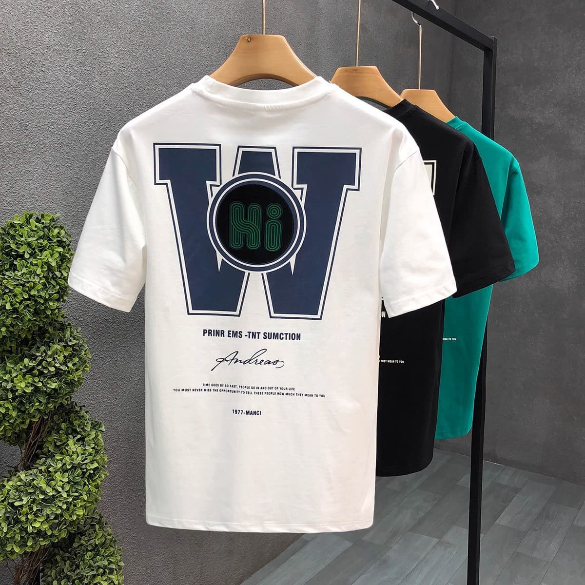 Men's Clothing Fashionable printed round neck short sleeved T shirt for men in summer, comfortable, breathable and versatile casual loose tops
