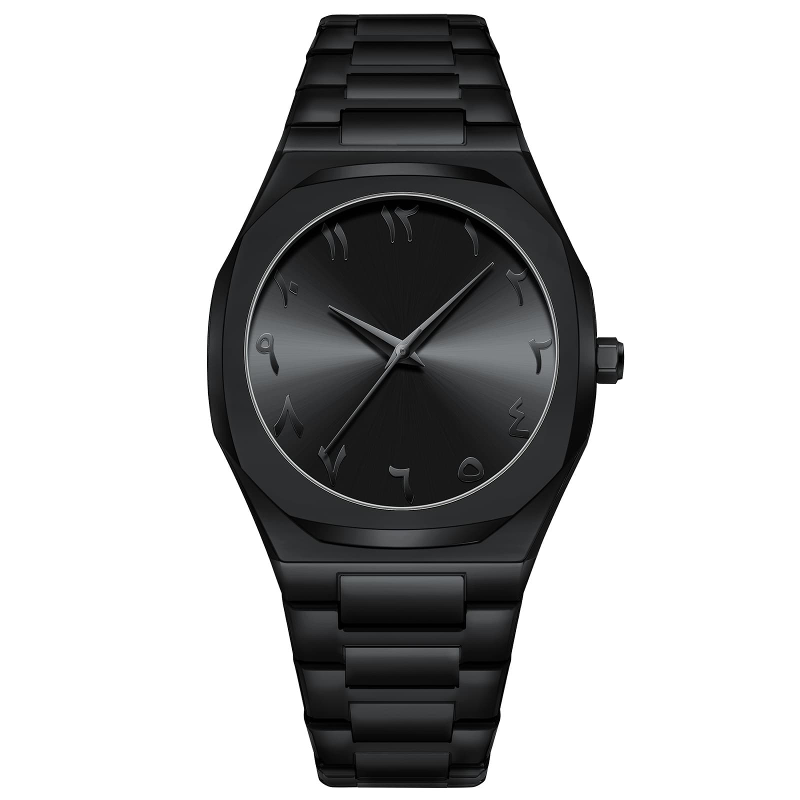 Montre à quartz élégante pour homme avec chiffres arabes – Boîtier en alliage d'acier inoxydable, cadran rond, design minimaliste pour un style professionnel