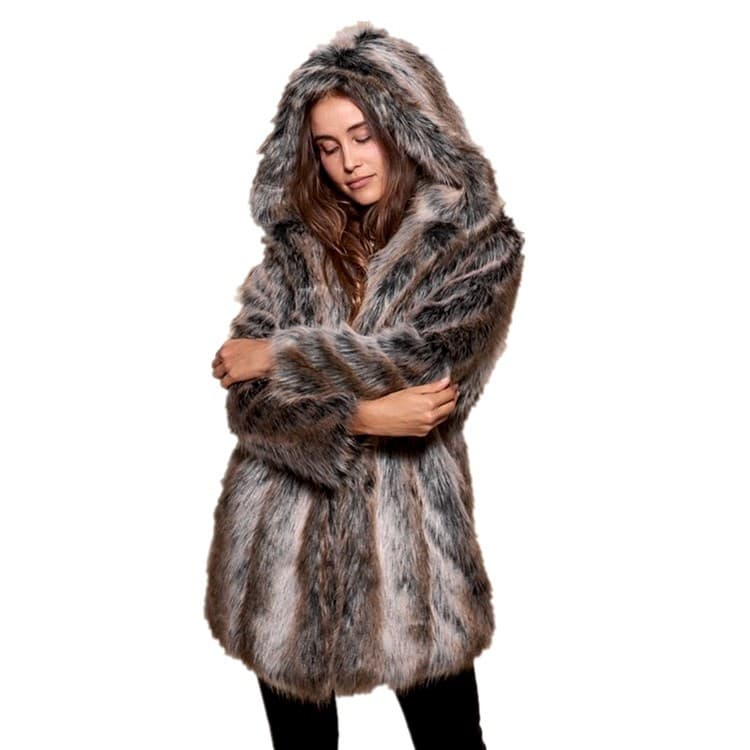 Women's Clothing fur coat women's fashion fur coat hooded couple model