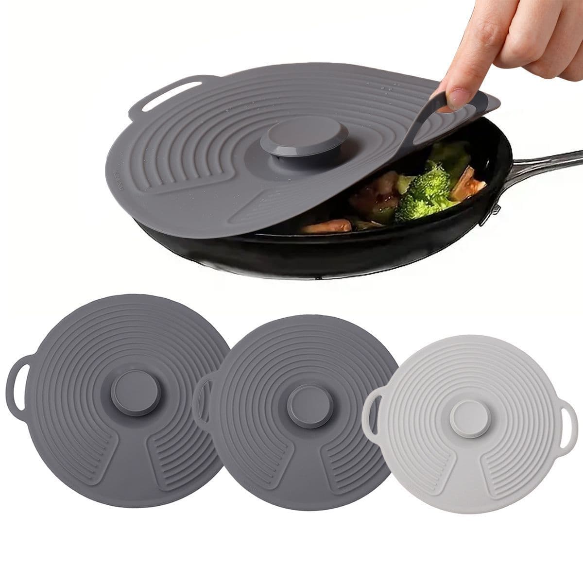 Silicone Fresh-keeping Sealed, Splash Heat-insulating Multifunctional High Temperature Resistant, Spill Proof, Pot