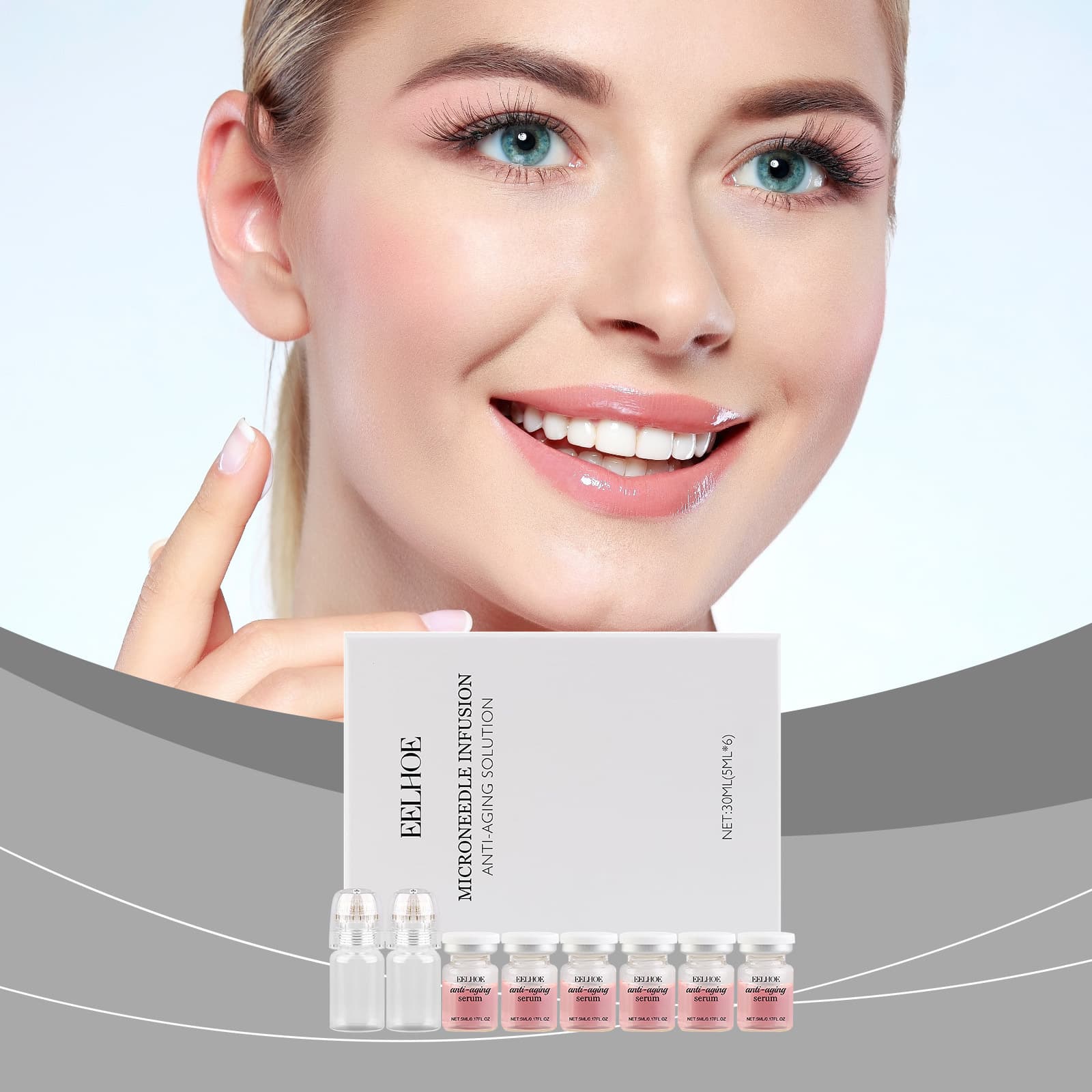 EELHOE Roller Set Moisturizing Firming Skin Improve Fine Lines Daily Care Essence