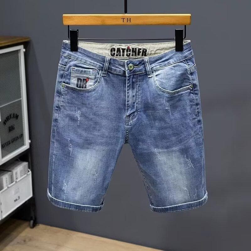 Men's Summer Trendy Brand Sports Casual Loose Fit Five Point Pants Thin Design Niche Large Size Jeans