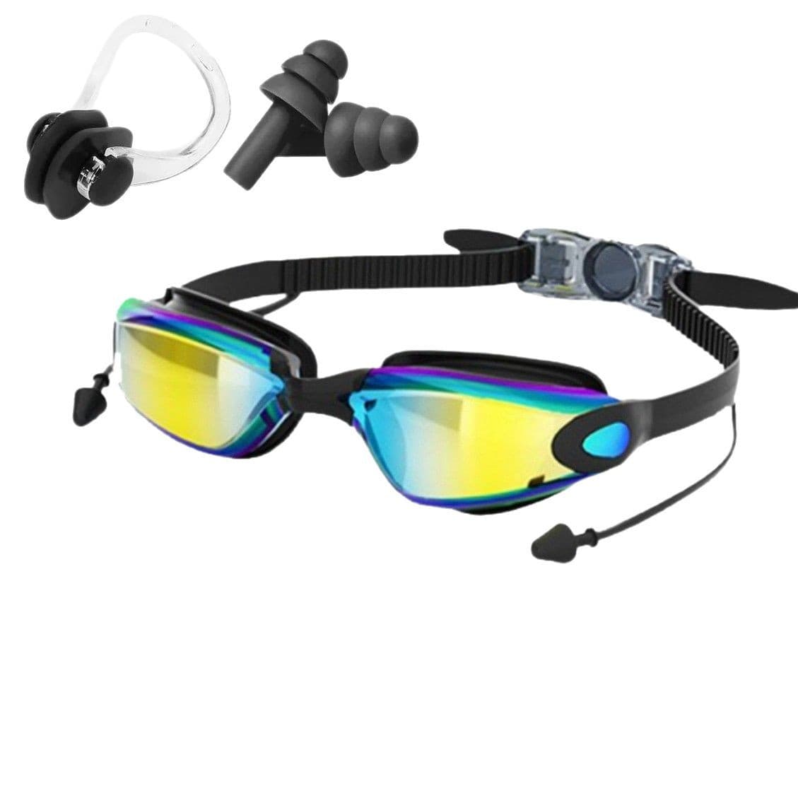 Swimming Eyewear Hot Selling Adult Swimming Suit Swimming Goggles Swimming Cap Nose Clip Earplugs HD Anti Fog Electroplating Wholesale Racing Goggles