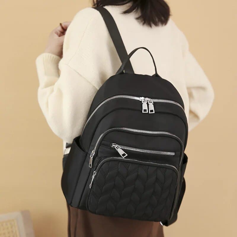 Casual Oxford Women Waterproof School Quality Ladies Travel Bag SolidColor Multiple Pockets Backpack Female