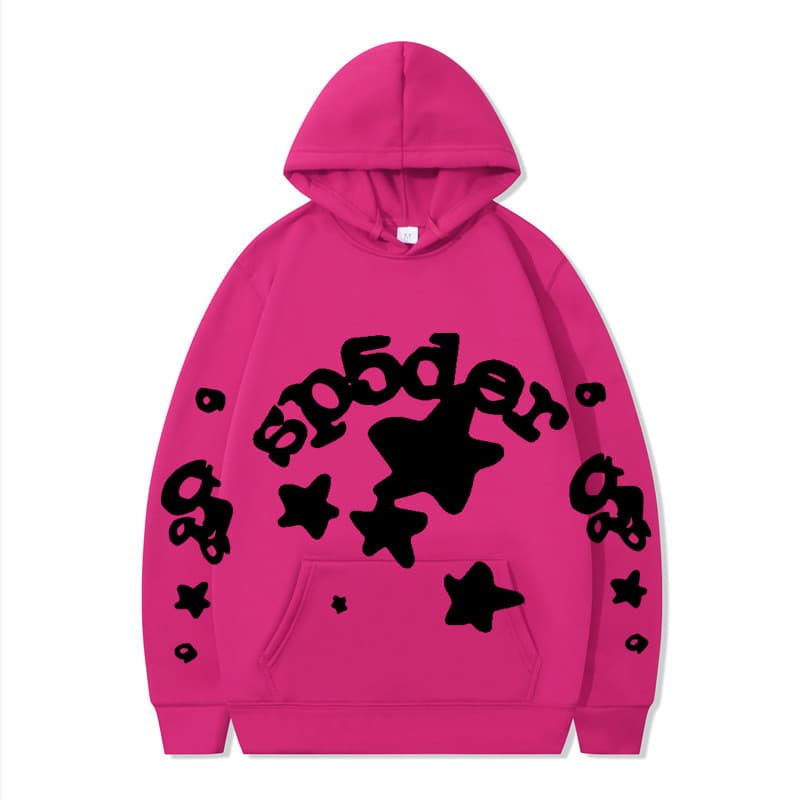 Sweat à capuche unisexe SP5DER imprimé toile d'araignée, marque tendance européenne et américaine, grandes tailles, coupe ample.