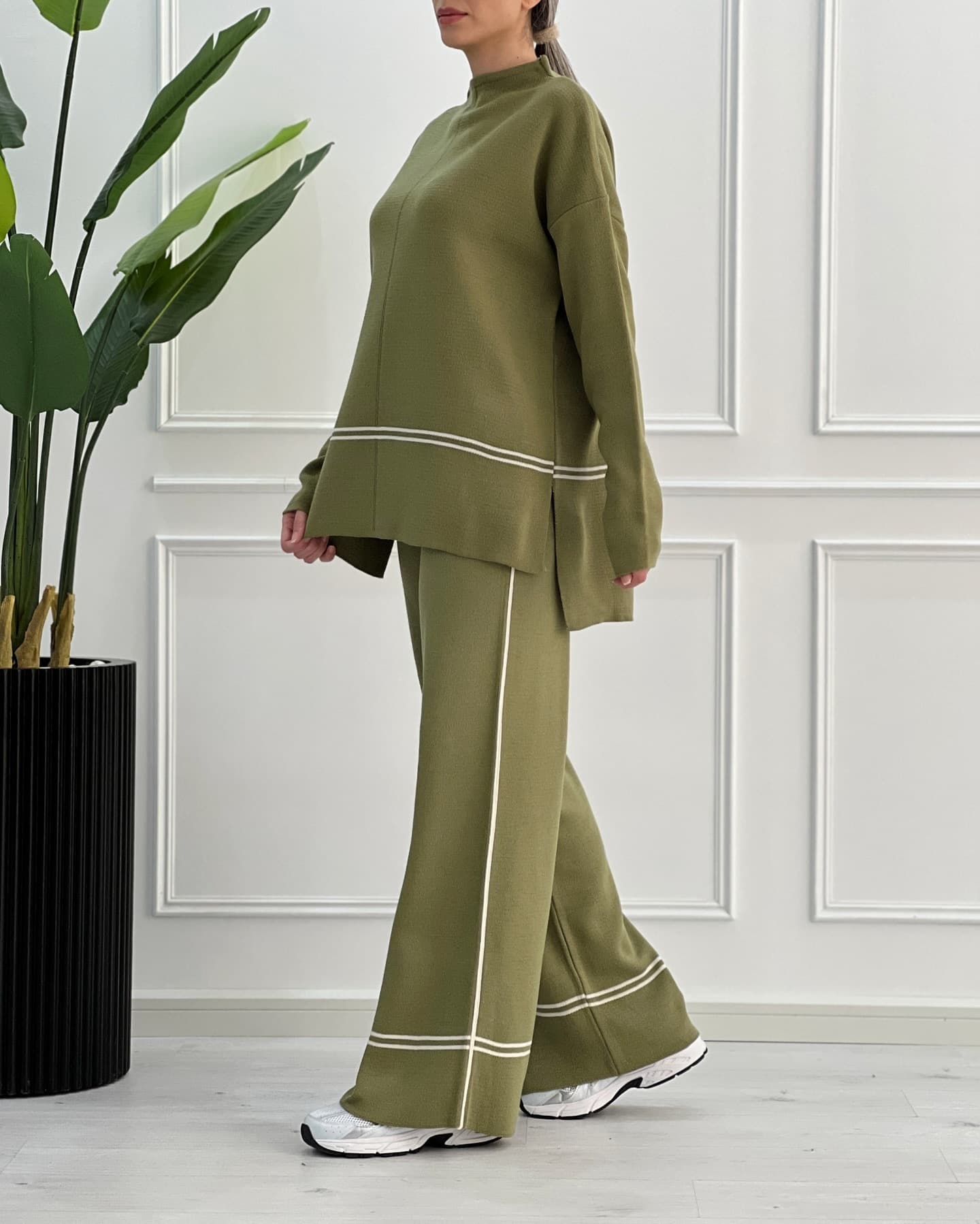 Women's Clothing Solid Color Casual Tops Loose And Comfortable Design Slightly Flared Trousers Suit For Women