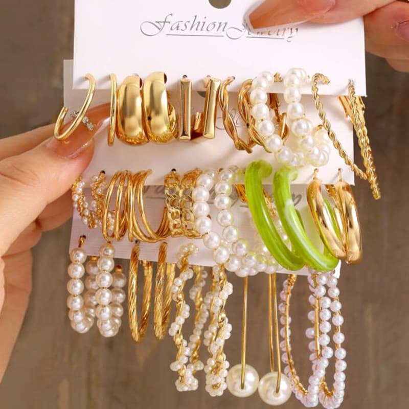 Earring Sets Metal Twisted Earring Set (6 Pairs) Creative Retro Minimalist Geometric Hoop Earrings