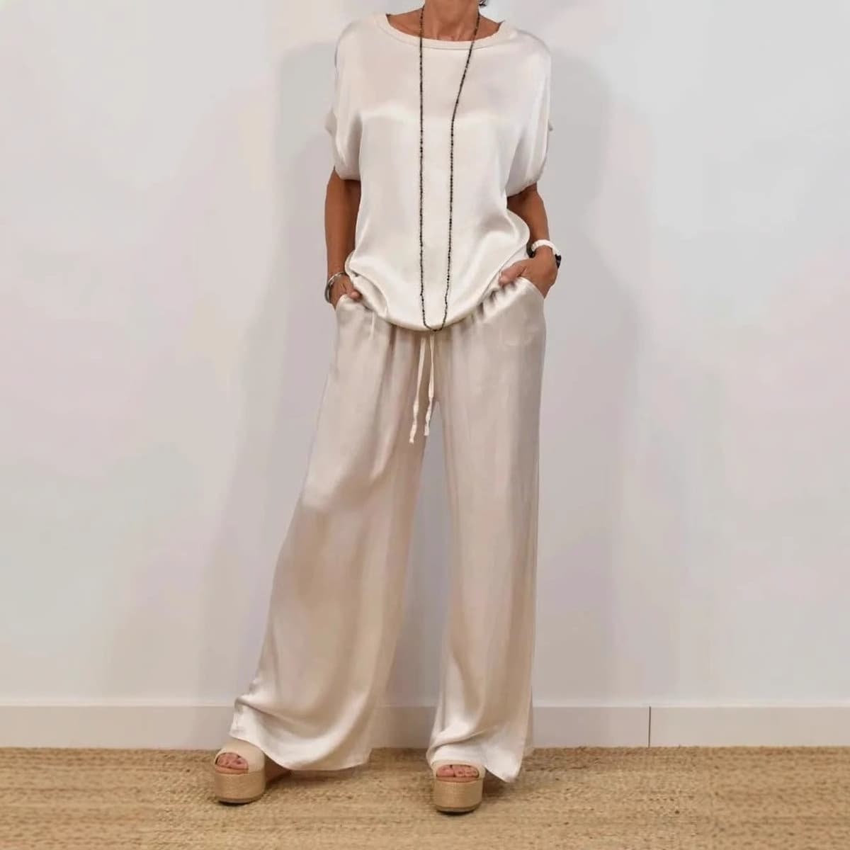Women's Clothing Spring And Summer New Loose Shirt Wide Leg Trousers Casual Suit