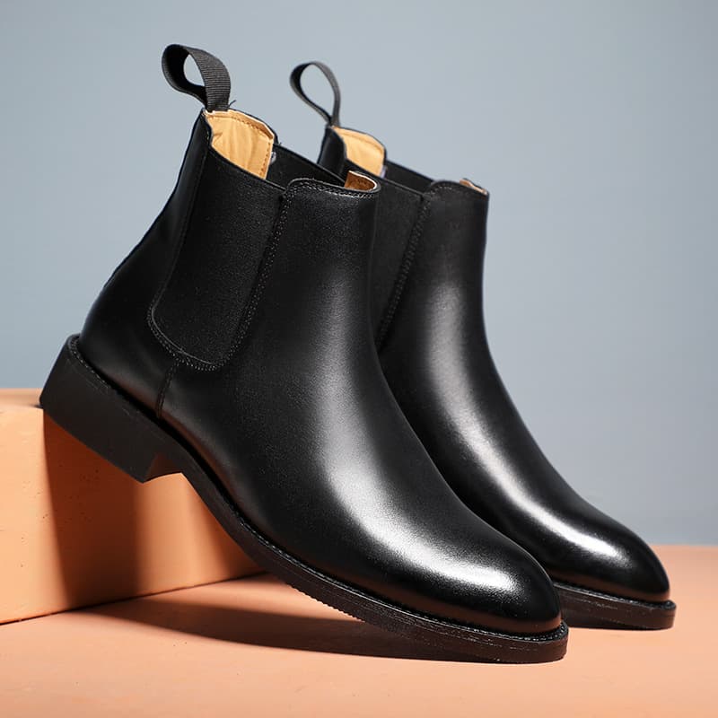 Martin boots men's cross-border Europe and the United States autumn leather cowhide pointed boots high-top leather boots a generation of hair