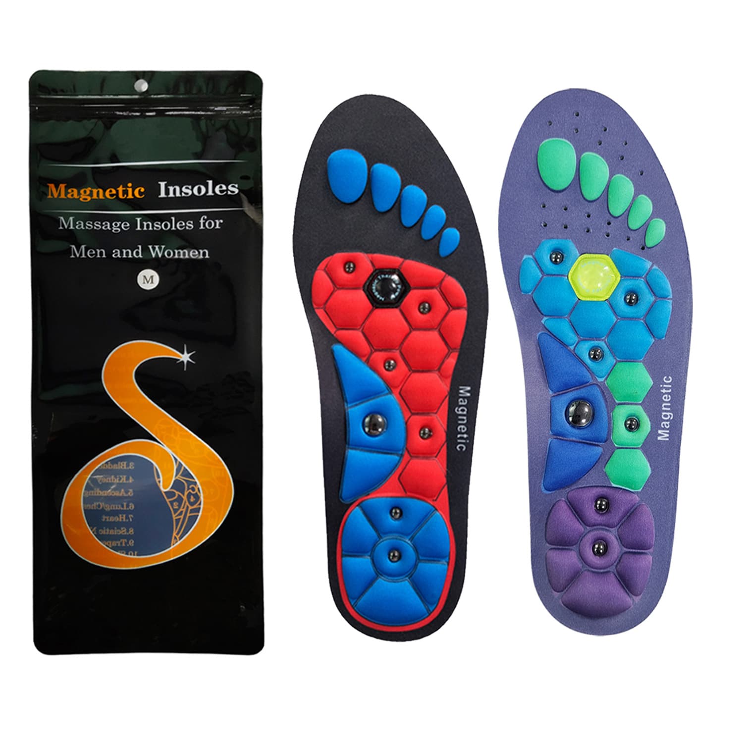 Cushioned massage insole for women can be tailored magnetic therapy insole
