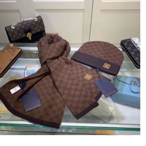 Écharpe haut de gamme pour homme, tricotée, épaisse, chaude, en laine cachemire, polyvalente, cache-cou, bonnet, ensemble deux pièces