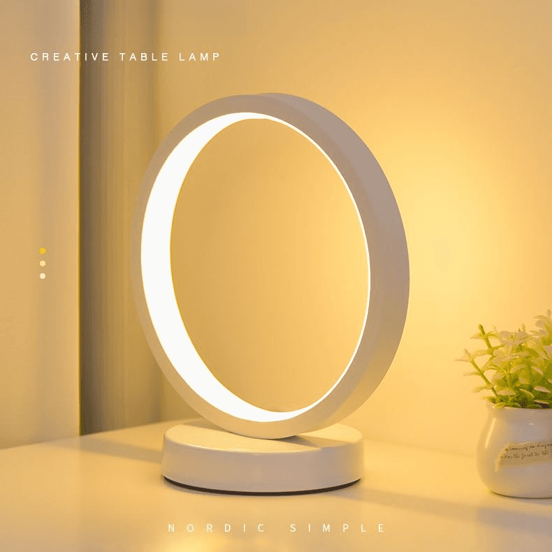 Minimalist Modern Fashion Ring Table Lamp For Bedside, Study, Bedroom, Living Room, Dormitory, Adjustable Decorative