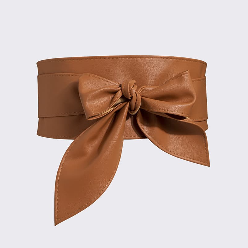 Women's all match decorative belts, wide waist belts, soft leather ribbons, women's waist belts, knotted belts