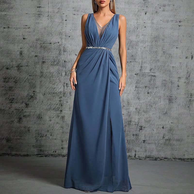 Women's Clothing Temperament Backless Fishtail Evening Dress Light Luxury Niche Engagement Dress Host Performance Dress Coming Of Age Ceremony