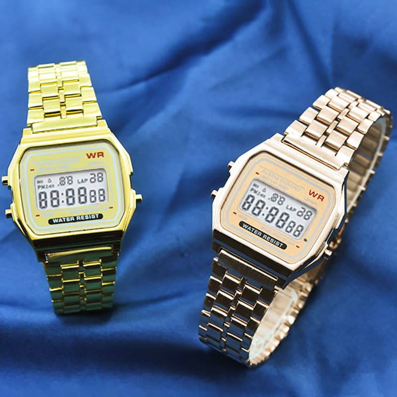 Men's Watches F91W Steel Band Watch Ladies Watch Men Business Clock Multi Function LED Digital Sports Watch Electronic Clock
