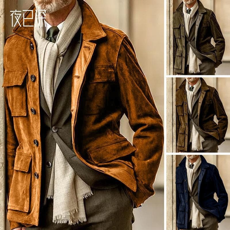 2024 Men's suede casual fashion jacket for men