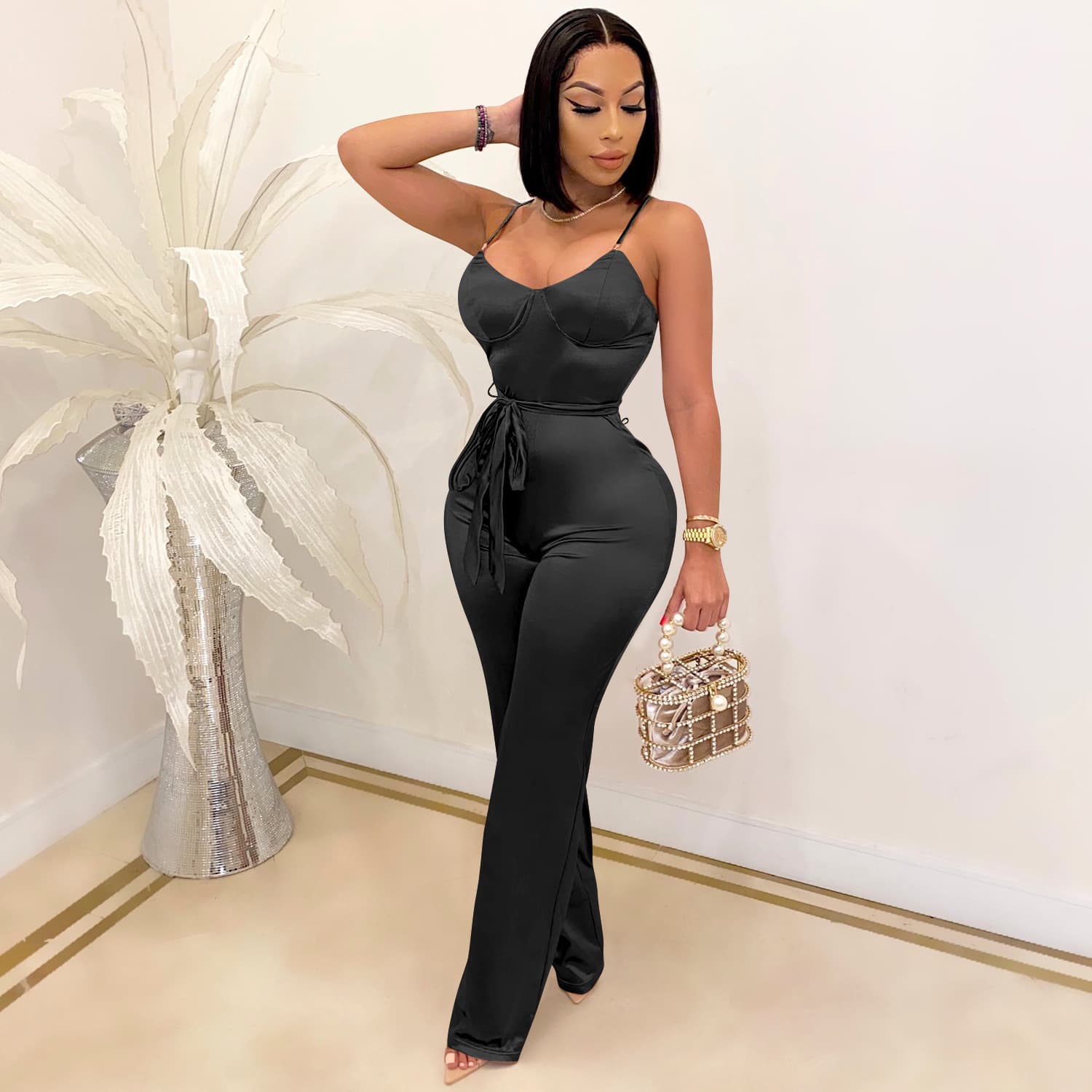 sexy Jumpsuit Straight Trousers Casual Temperament Commuting