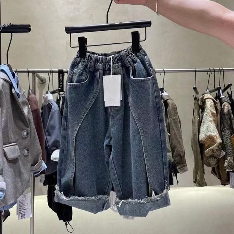 Boys Denim Wide Leg Pants Spring And Autumn 2025 New Style Children's Loose Handsome Fashionable Spring Children's Straight Pants