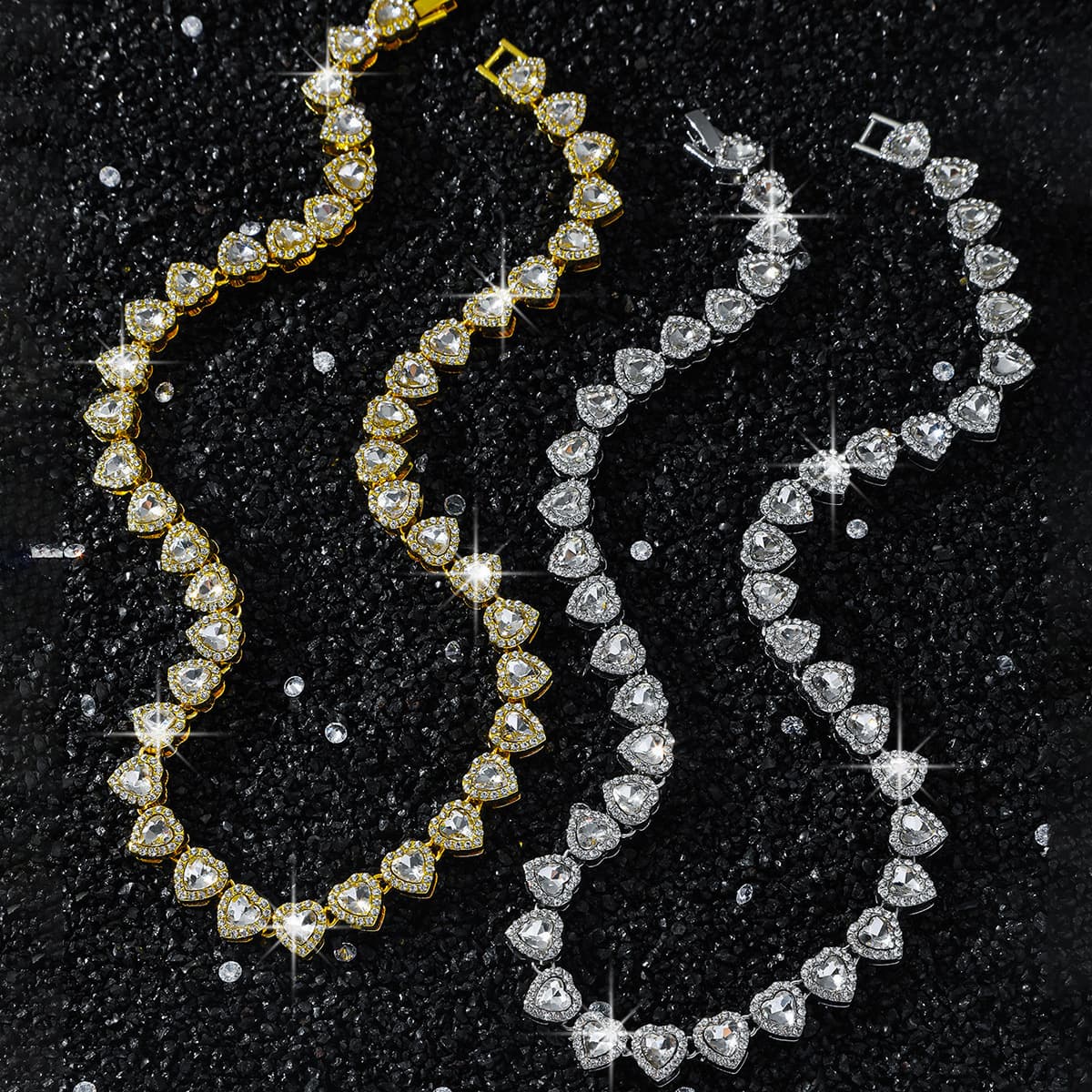 Nw Mn's 10mm Hart-Shapd Splicd Chain Europan And Amrican Cross-Bordr Hot Sal Strt Hip-Hop Styl Hart