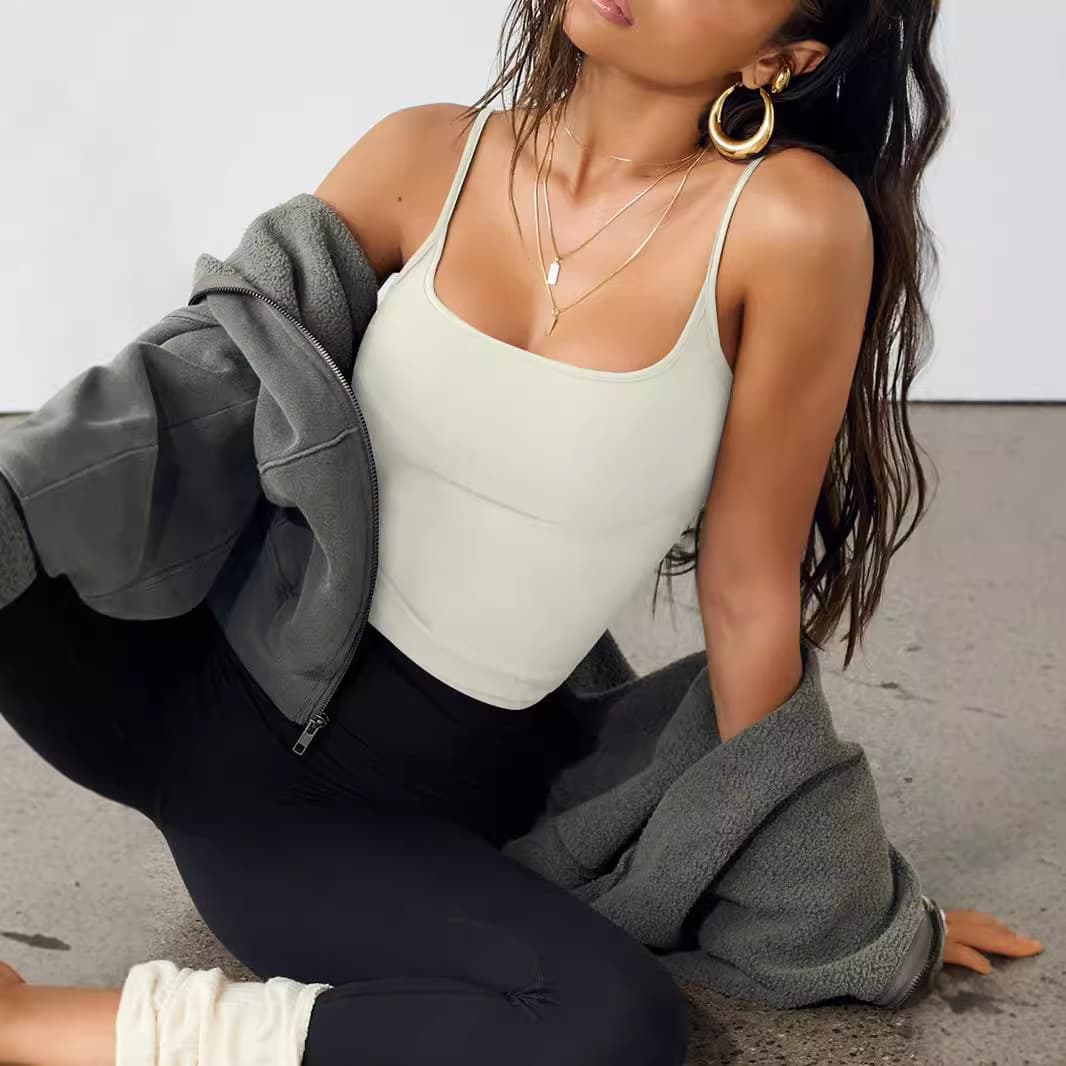 Women's Summer Style Milk Silk Slim Short Vest Top Hot Girl Suspenders Bottoming Inner Wear European American Clothing