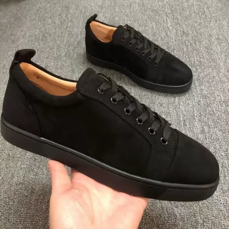 2025 Red Soled For Men And Women, Black Casual Lace Up Style, Versatile Rivet Shoes