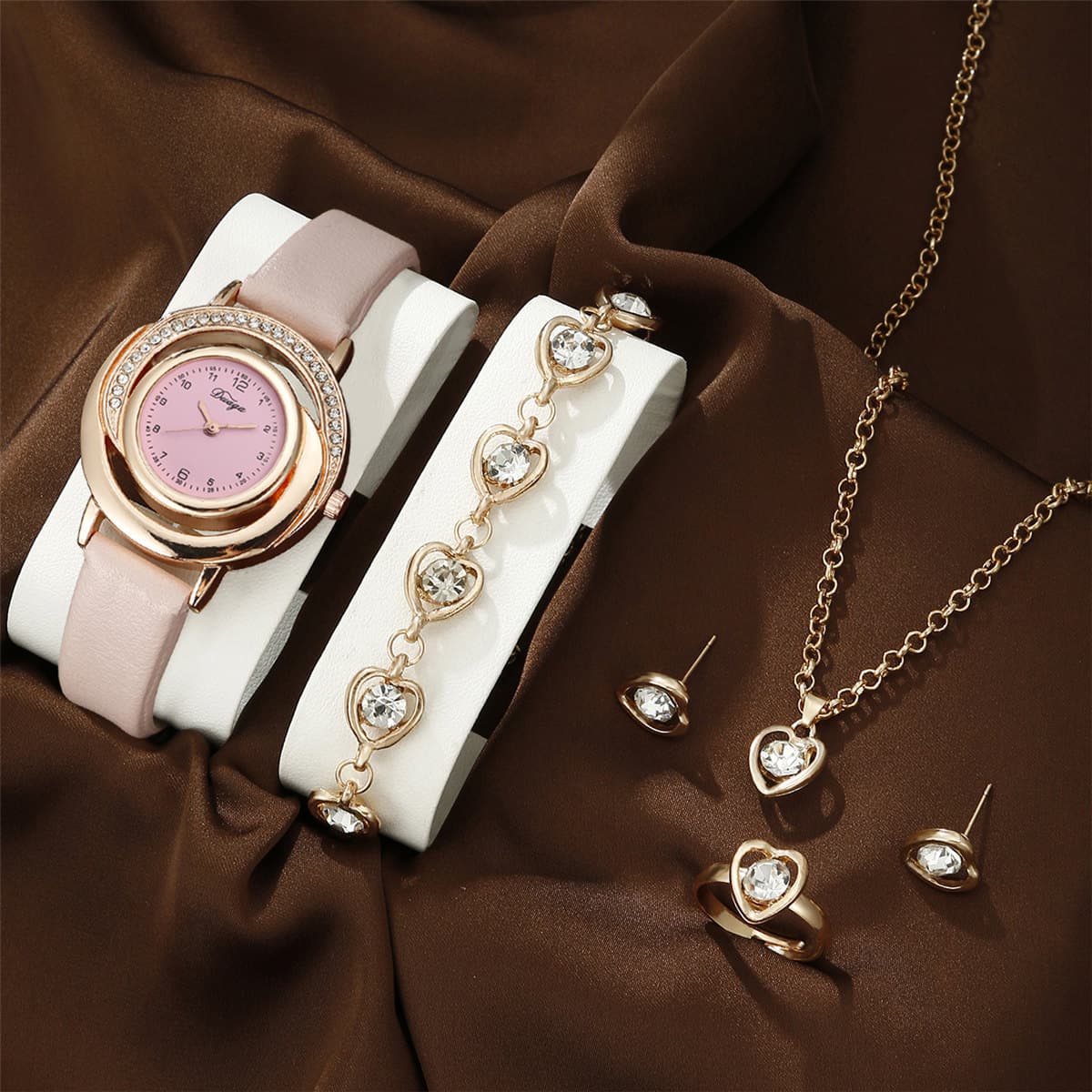 Unisex Accessories Women's Diamond Leather Strap Watch Fashion Rhinestone Dial Quartz Watch Simple Casual Fashion Women's Watch