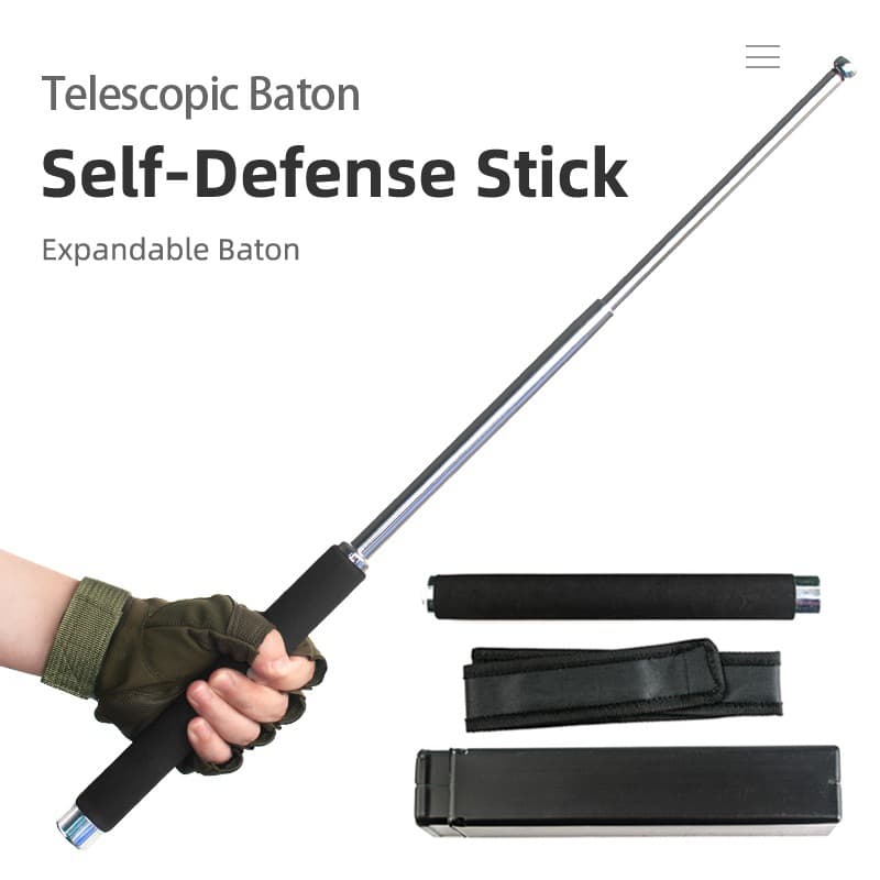 Self-defense Police Stick Tactical Stick Spring Stick, One-click Stick Outdoor Portable Car Retractable Stick
