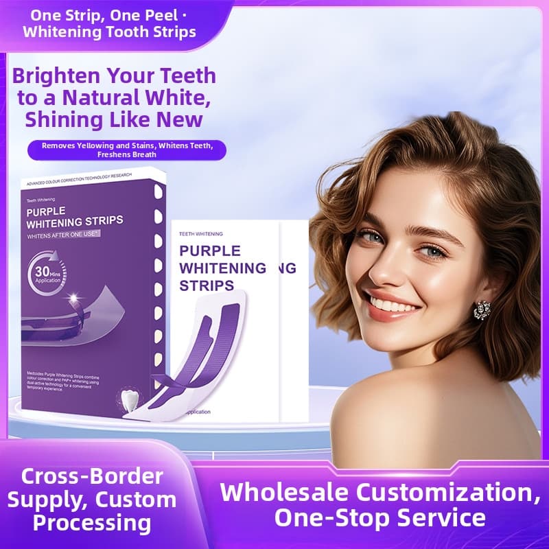 Purple Wet Teeth Whitening Strips For Gentle Daily Use Stain Removal And Yellowing Reduction Soothing Oral Care Product
