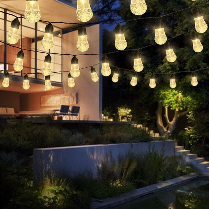 Outdoor Waterproof 30led Crystal Ball String Light G40 Garden Decoration String Light Solar Bubble Ball Light String