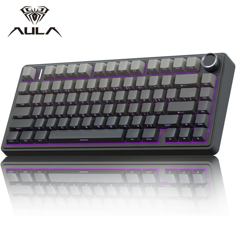 AULA Custom Mechanical Keyboard, LEOBOG Reaper Switch, 75% Hot Swappable Gaming KB With 5-Layer PBT Keycaps, RGB Backlit, Wireless USB-C, Ergonomic