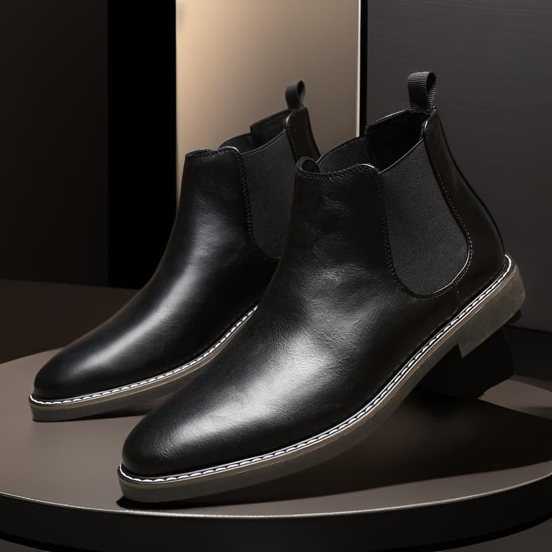 Men's Shoes autumn new Martin boots all match retro boots men's shoes youth pointed short boots large size leather boots