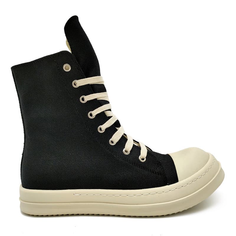 Baskets montantes tendance RO pour hommes, grandes tailles, semelle épaisse, noires, idéales pour les couples, chaussures d'été polyvalentes en t