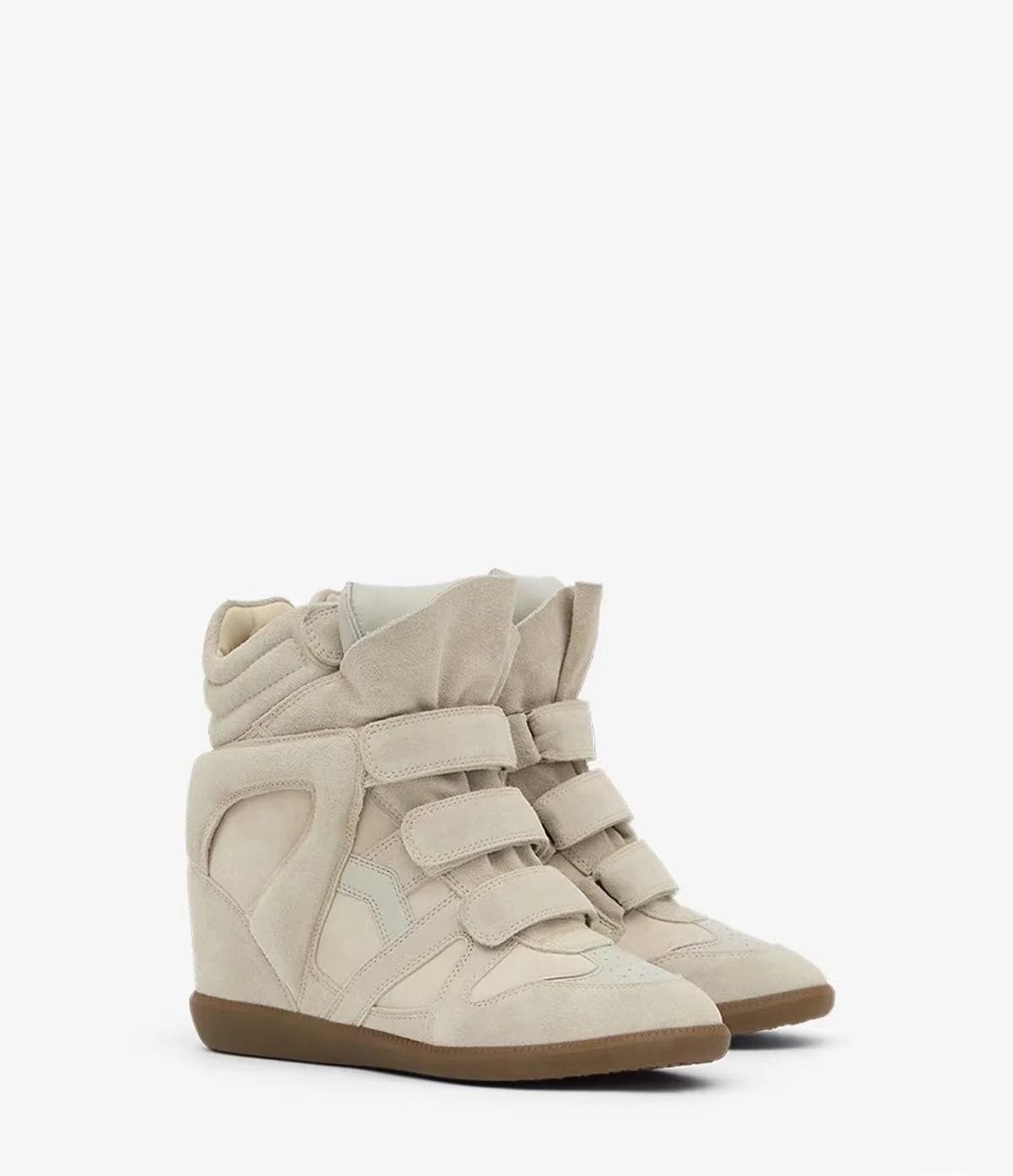 Chaussures montantes Isa pour femmes, en cuir véritable, talon compensé intérieur de 7 cm, pointure 26 (adaptées aux petites tailles).