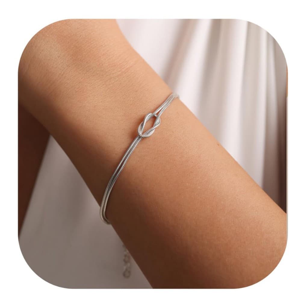 Fashion simple temperament titanium steel knotted snake chain Valentine's Day bracelet electroplating gift niche design personality