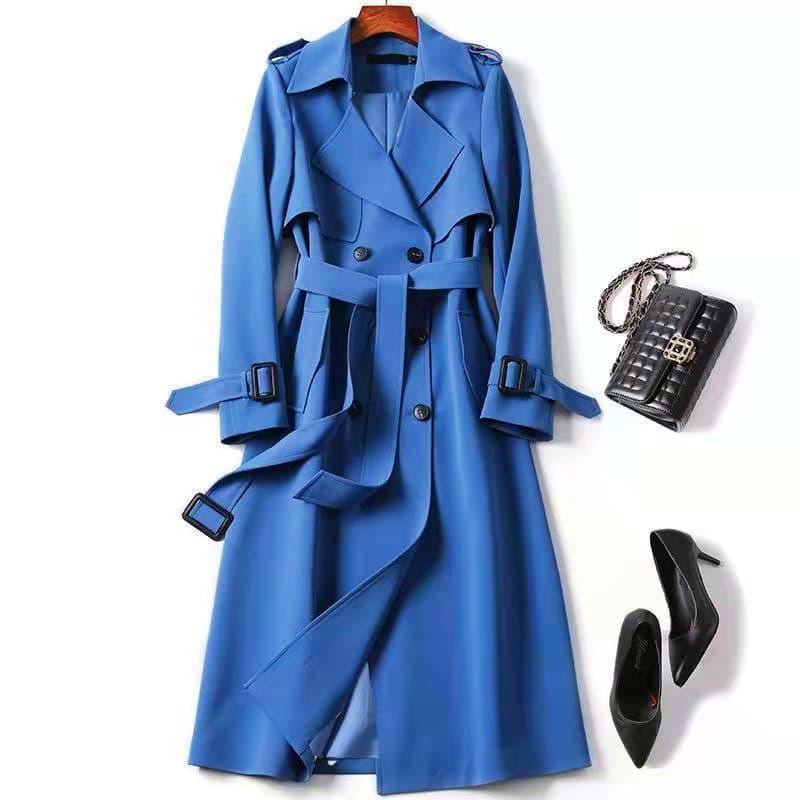 Women's Clothing Spring And Autumn New Version Small Popular British Style Knee Length Coat Jacket