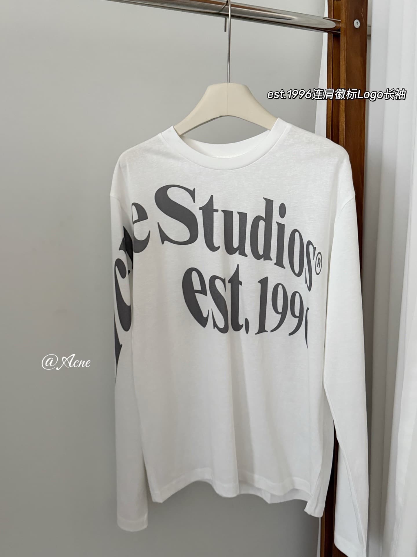 Version correcte du nouveau modèle 26, lettre avec impression du chiffre 1996, t-shirt ample à manches longues en coton-lin vieilli