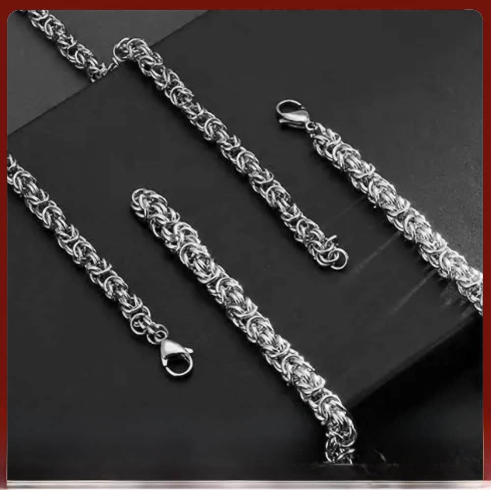 Tide Cool Punk Handmade Chain Stainless Steel Necklace Personality Weaving Men's Titanium Steel Necklace Fashion Clothing Jewelry