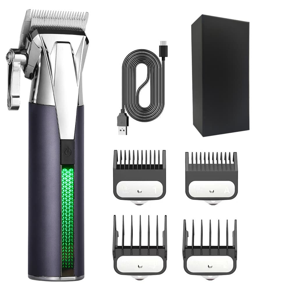 Gradient Power Hair Clipper, Professional LED Light Display Salon Trimmer For Fade Haircuts