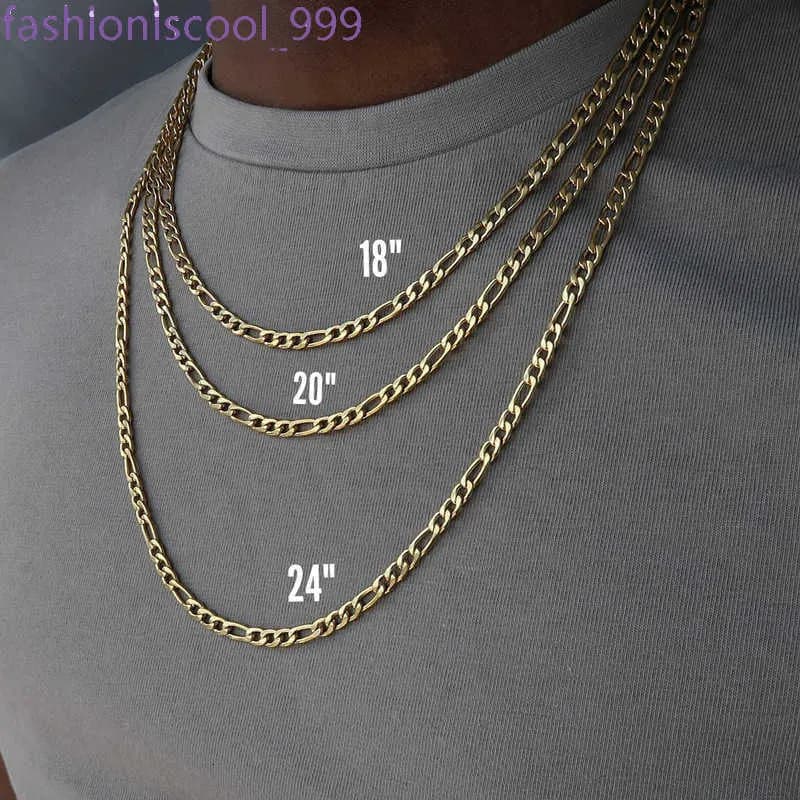 18 K Gold Stainless Steel Hip Hop Necklaces Cuban Chain For Men