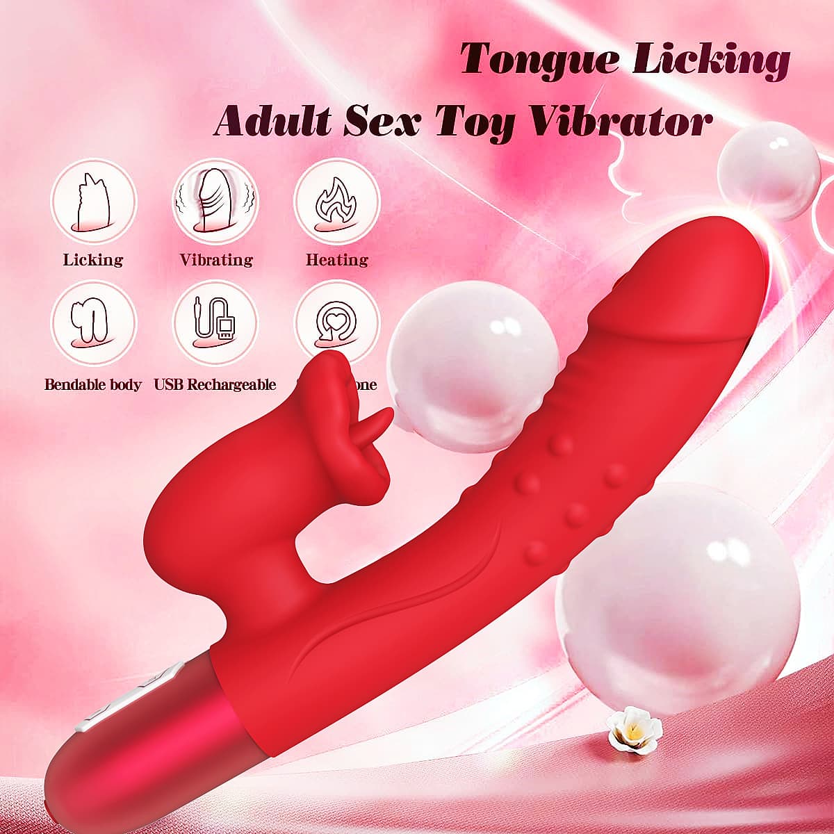 Mouth And Tongue Licking Heating Simulation Vibrator High Frequency Stimulation Massager Female Masturbator Sex Toys