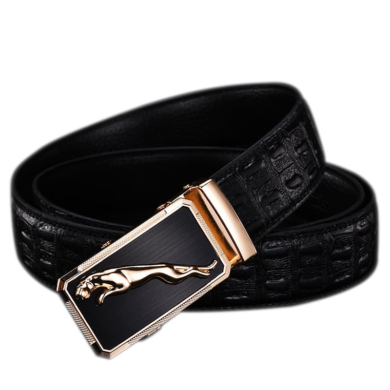 Men's belt Alloy automatic buckle belt 3.5CM automatic belt leopard style business fashion belt