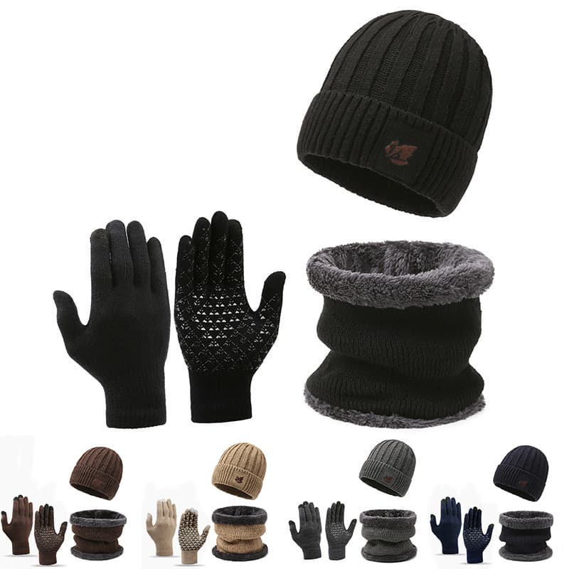 Hat unisex knitted hat scarf hat two-piece peaked cap earmuffs cycling cold-resistant warm suit