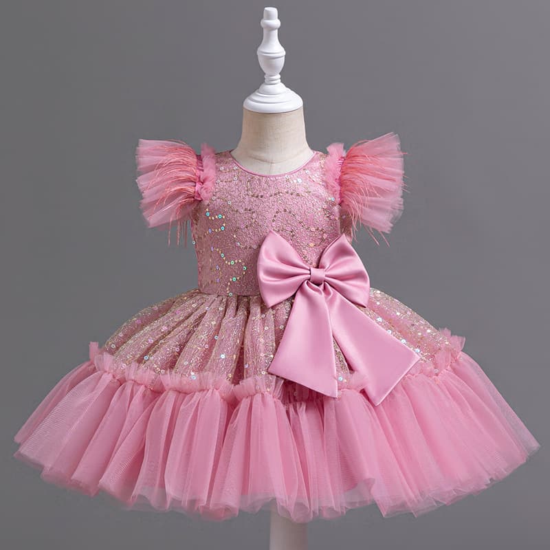 Children's Dress New Style Baby Girl One Year Princess Tutu Wedding Dress Skirt Stylish Flower Girl Dress